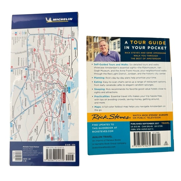 Amsterdam Set Michelin Street Map and Rick Steves Pocket Guidebook Travel - Picture 10 of 16